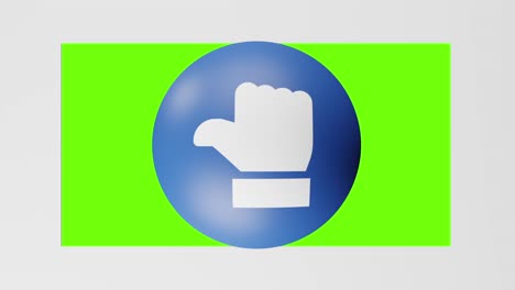 facebook like emoji reaction button with 3d effect overlay, vertical, green screen