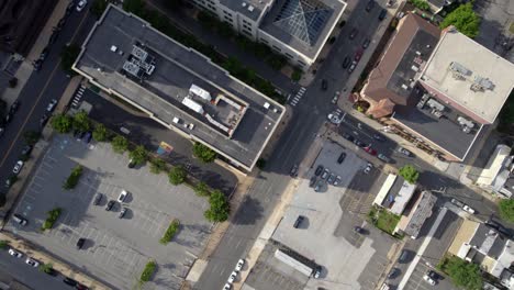 streets and buildings in sunny wilmington city, delaware, usa - birdseye, aerial