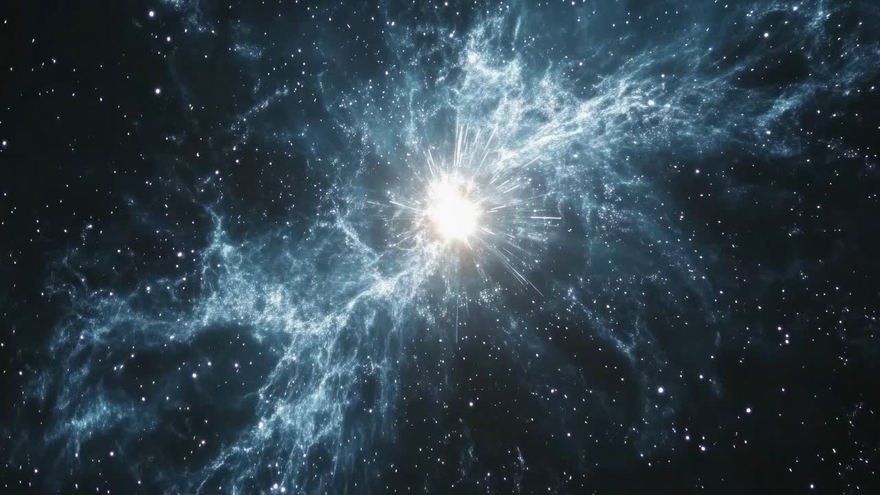 Dynamic video of electric sparks radiating from a central point, captured from a top-down angle