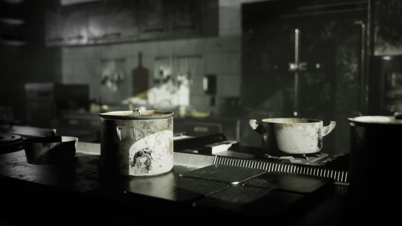 Mysterious abandoned kitchen reveals remnants of culinary activities