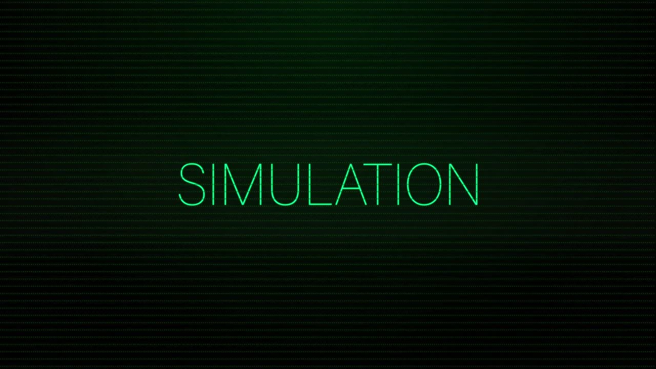 검은 바탕에 시 ⁇ 레이션 텍스트에 대한 간섭의 애니메이션