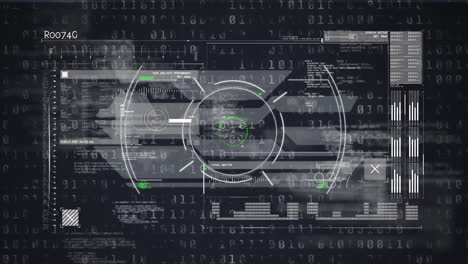 animation of scope scanning and binary coding, data processing