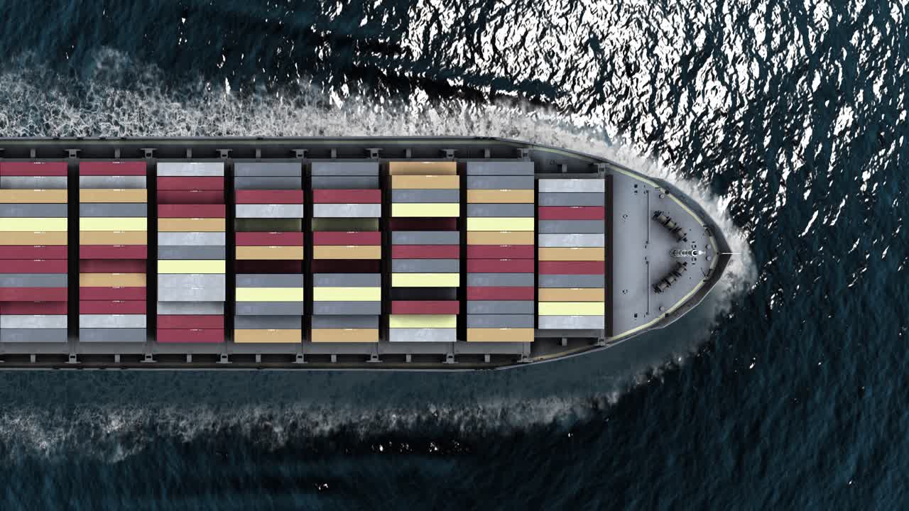 buque de contenedores en el mar
