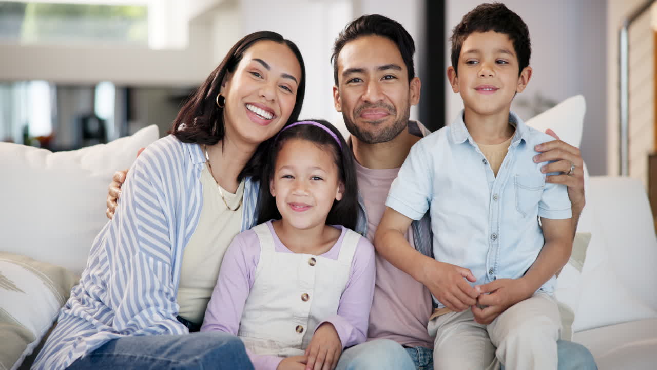 행복한 가족 초상화.