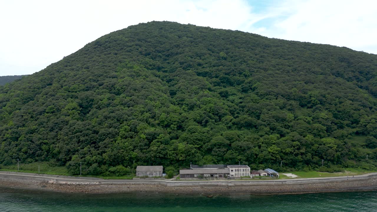 Sanagi Cat island in Shikoku, aerial drone shot