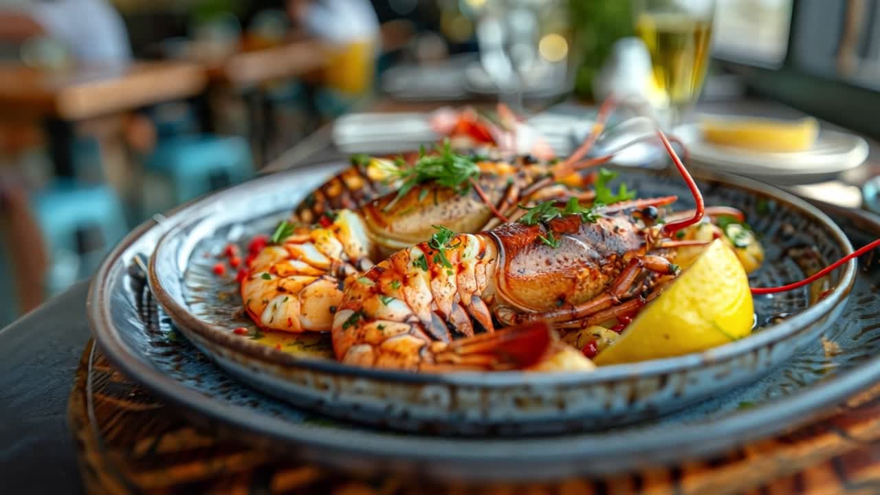 Delicious lobster dish with lemon