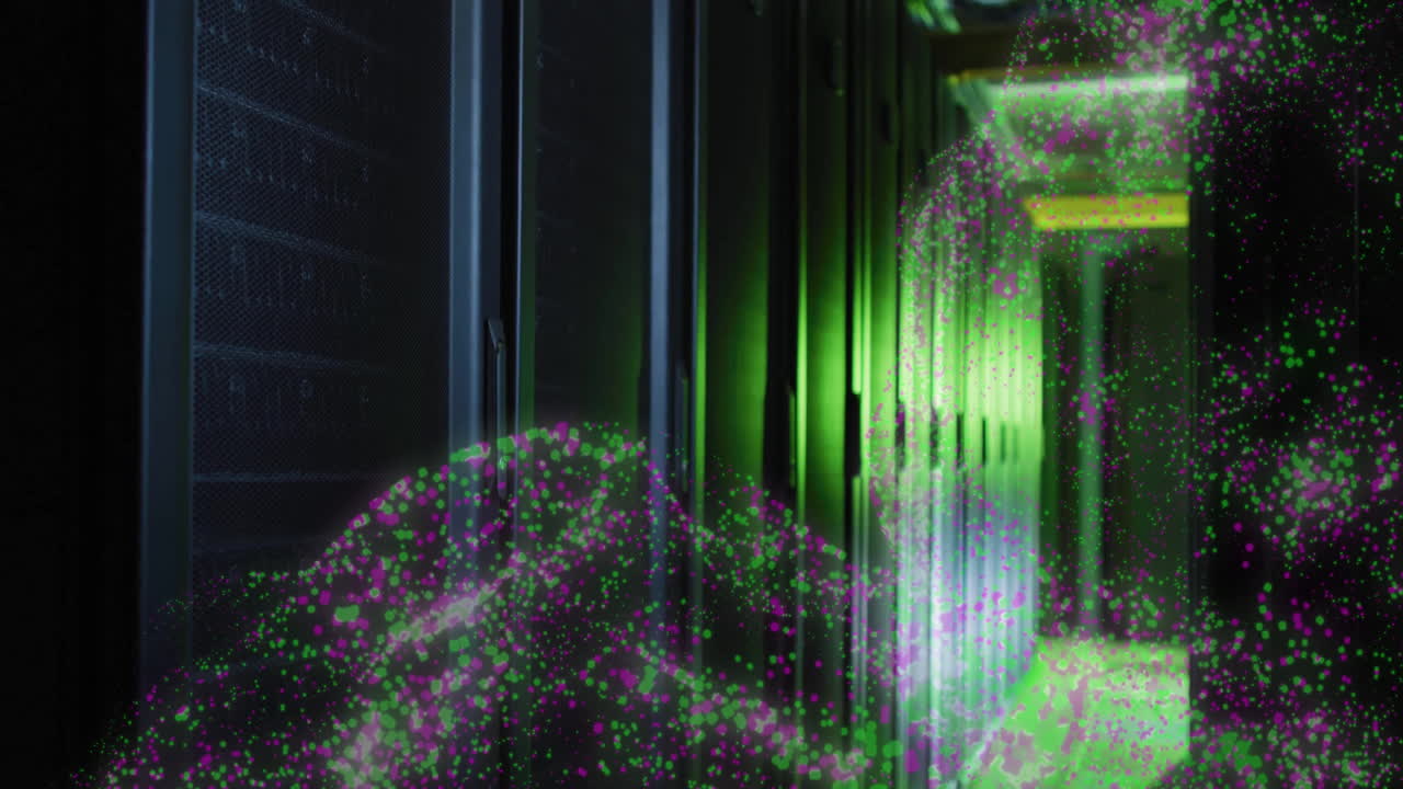 Animation of data transferring over computer servers