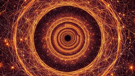 captivating visualization of a spiraling energy flow with intricate geometric patterns and warm glowing effects representing abstract concepts of motion and dynamics