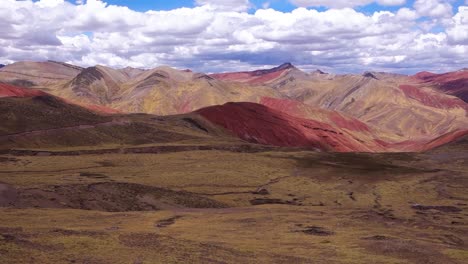rainbow mountains in cusco, peru. colorful landscape in the andes. wide shot