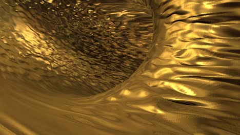 gold liquid metallic background. glamour satin texture 3d rendering loop 4k