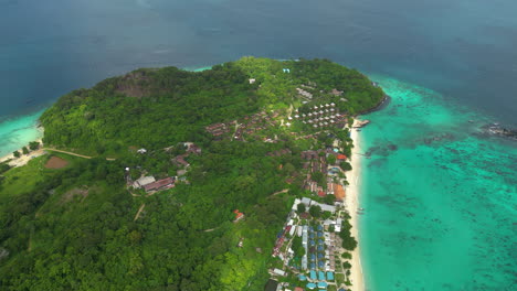 exotic populated tropical island in koh phi phi