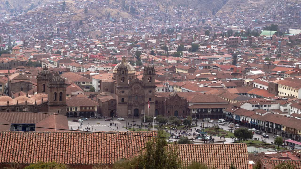 Main plaza Cusco Cityscape -  4k