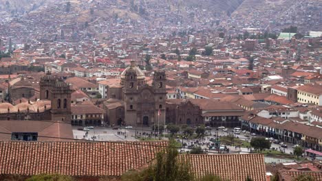 main plaza cusco cityscape -  4k