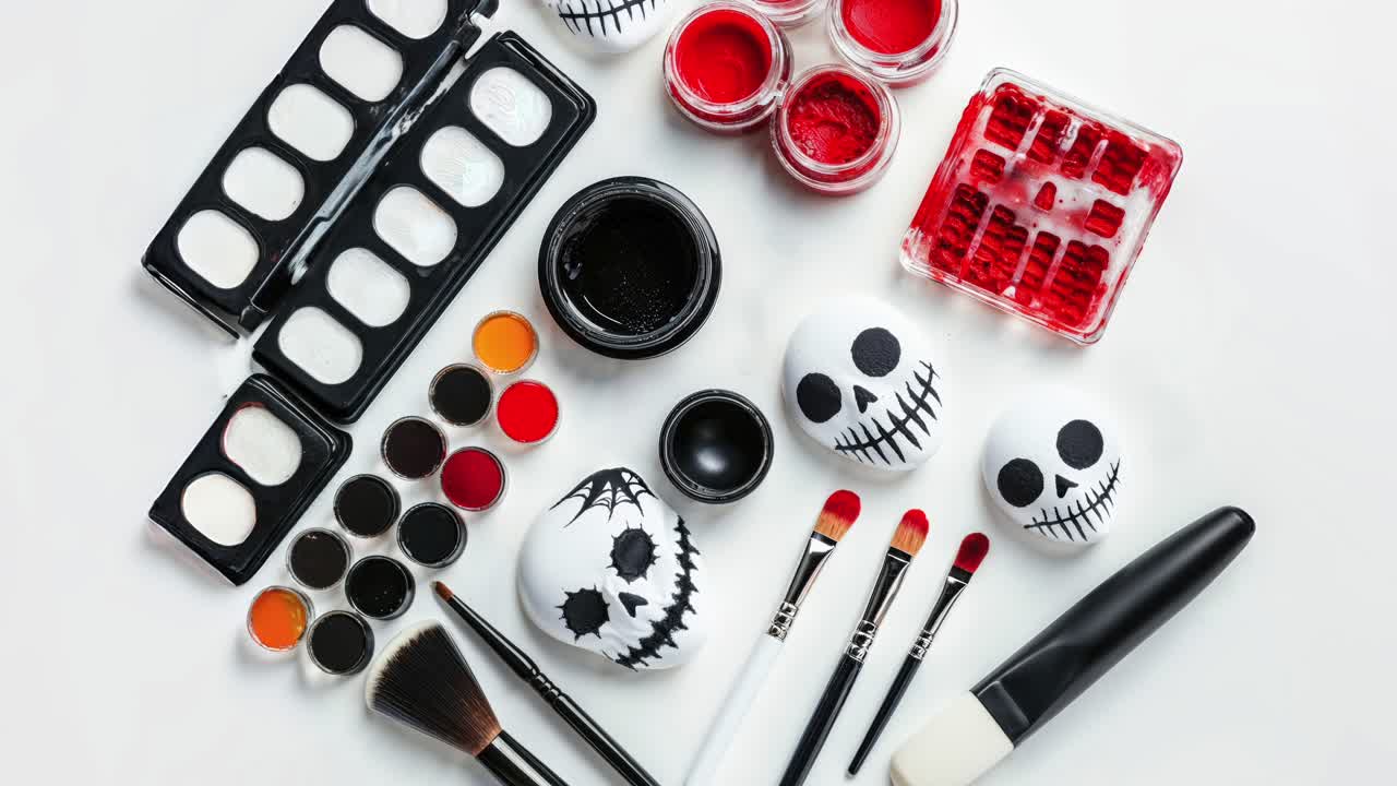Halloween ansigtsmaling sæt med makeupbørster og maling