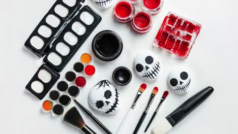 Halloween-Gesichtsbemalungsset-Mit-Make-up-Pinseln-Und-Farben