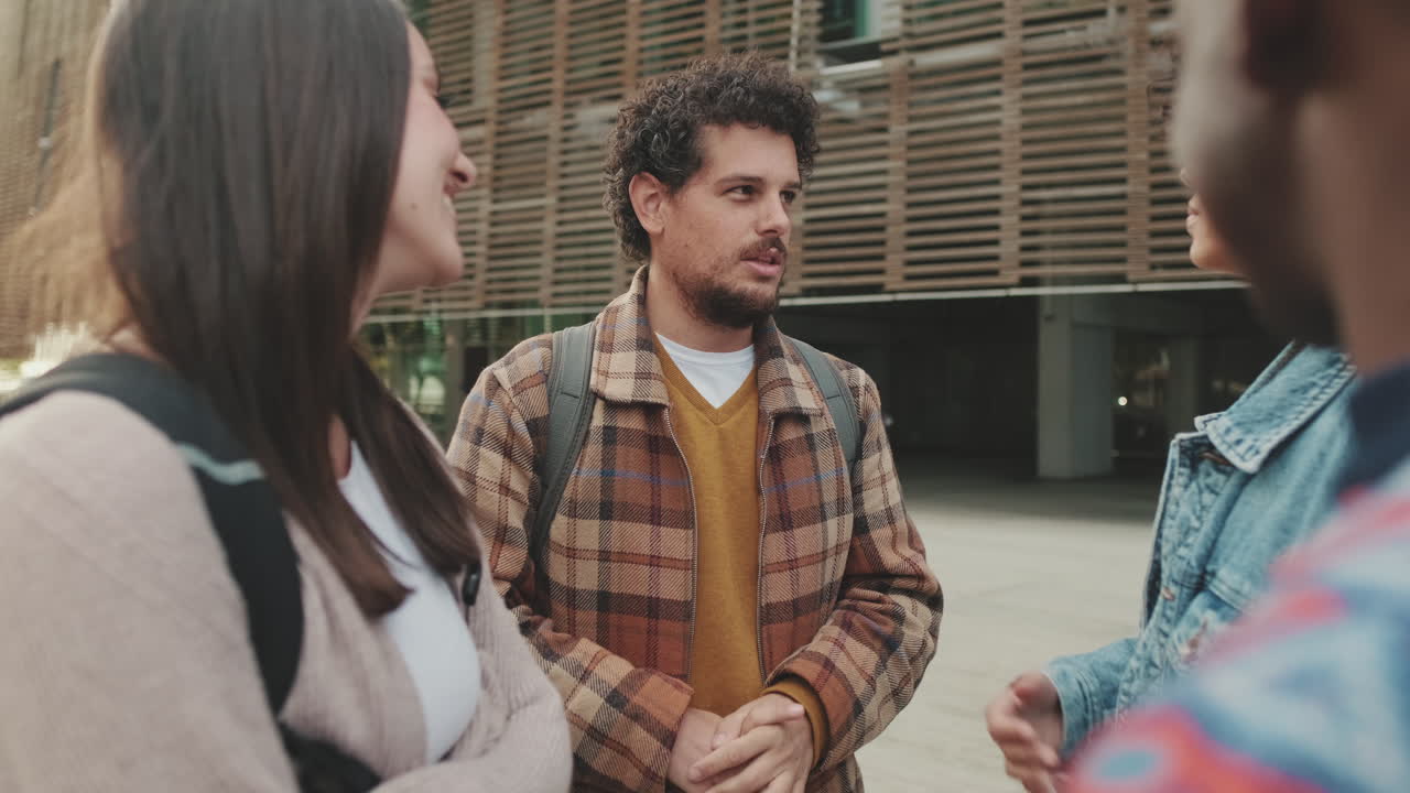 Group of friends at college