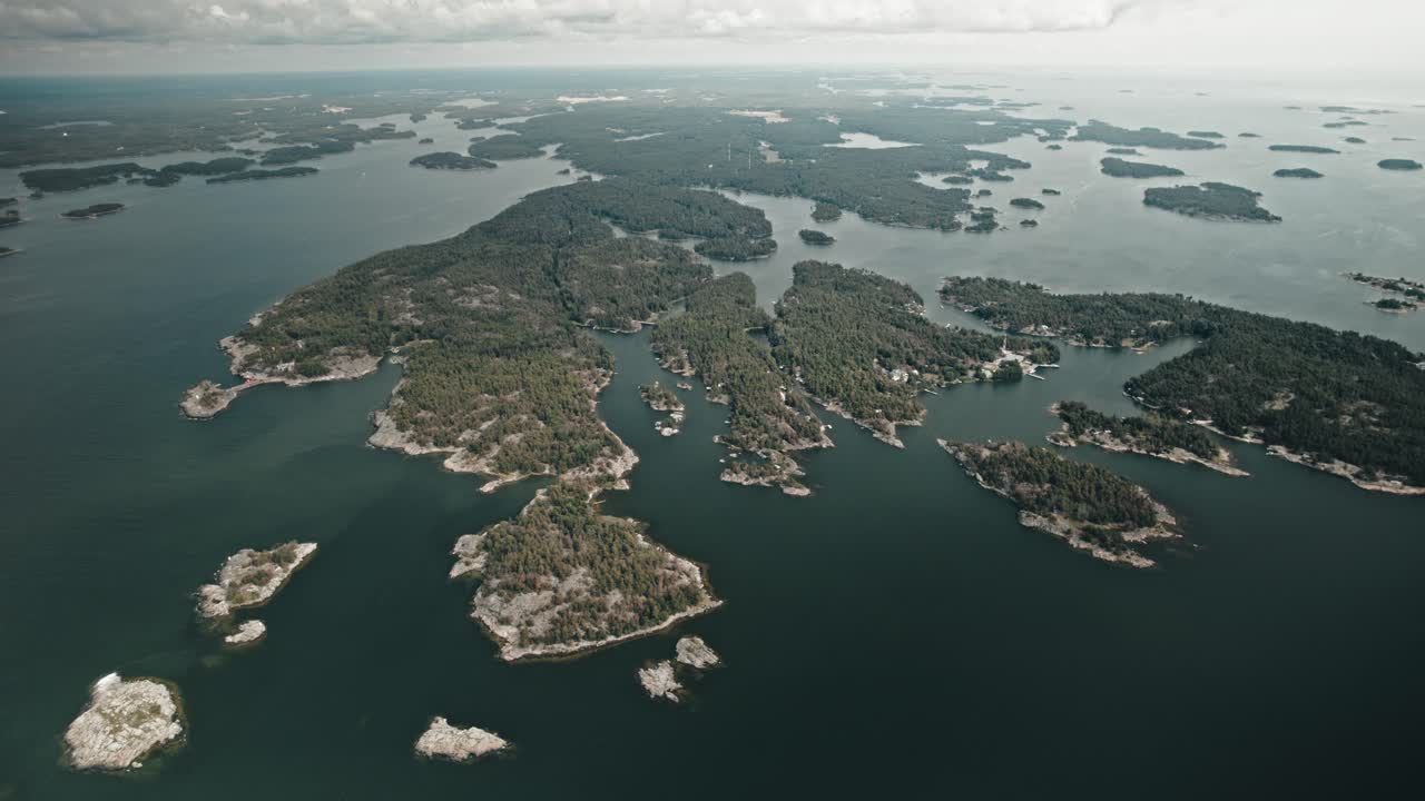 항공기, 드론, 섬이 많은 해안, 핀란드