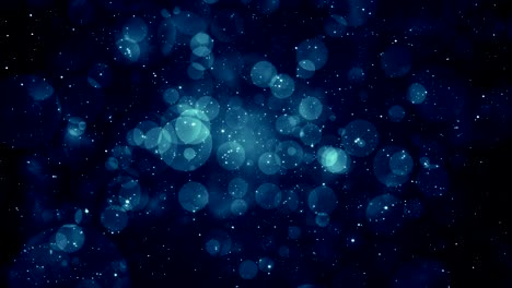 partículas de polvo azul abstracto luz bokeh títulos de movimiento bucle de fondo cinematográfico