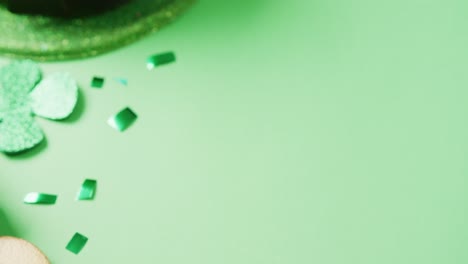 video del sombrero verde de san patricio con espacio de copia en fondo verde