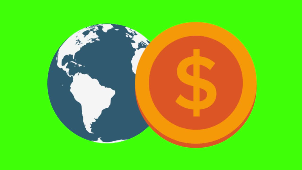 animación de un icono de compra en línea en una pantalla verde