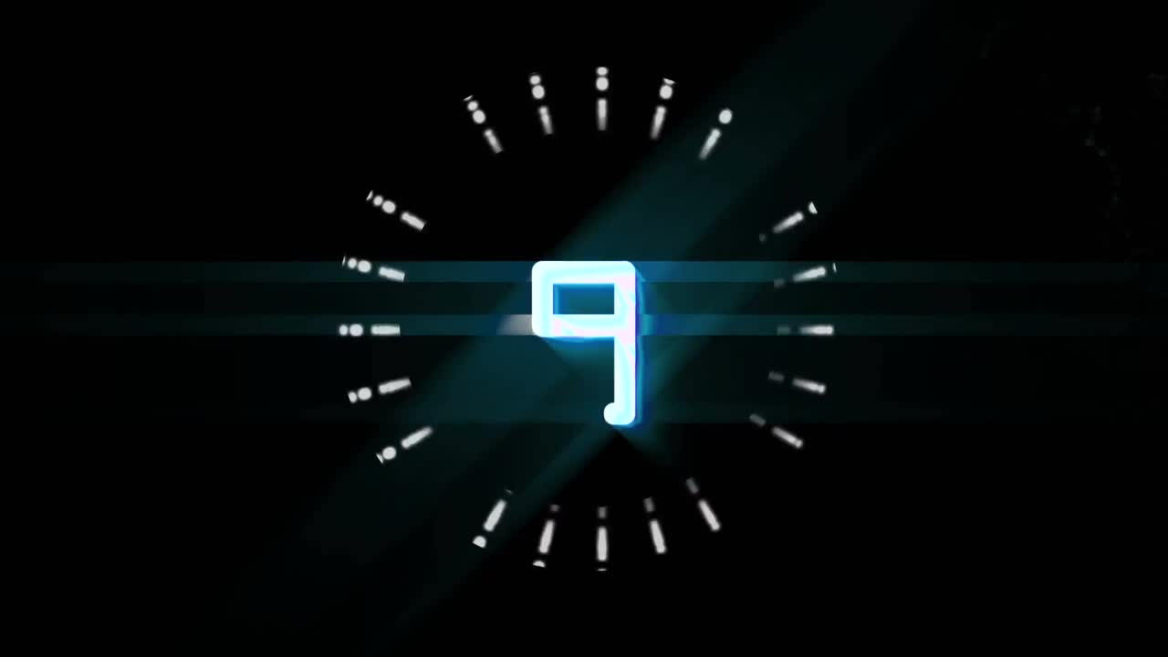 Countdown with blinking circular frame