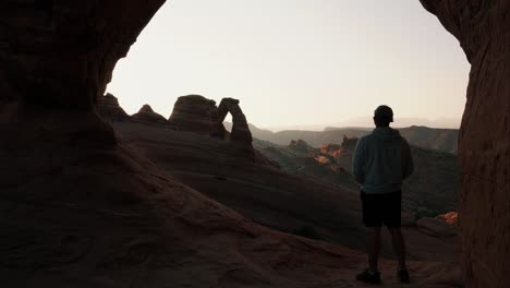 arches national park lookout spot over to delicate arch.