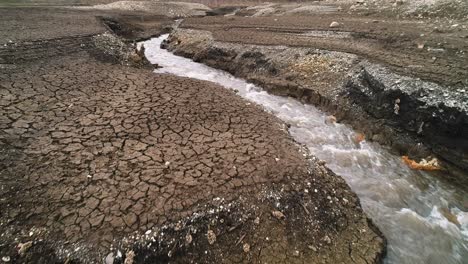 dry riverbed in drought conditions