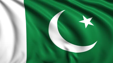 flag of pakistan with fabric structure in the wind (loopable)