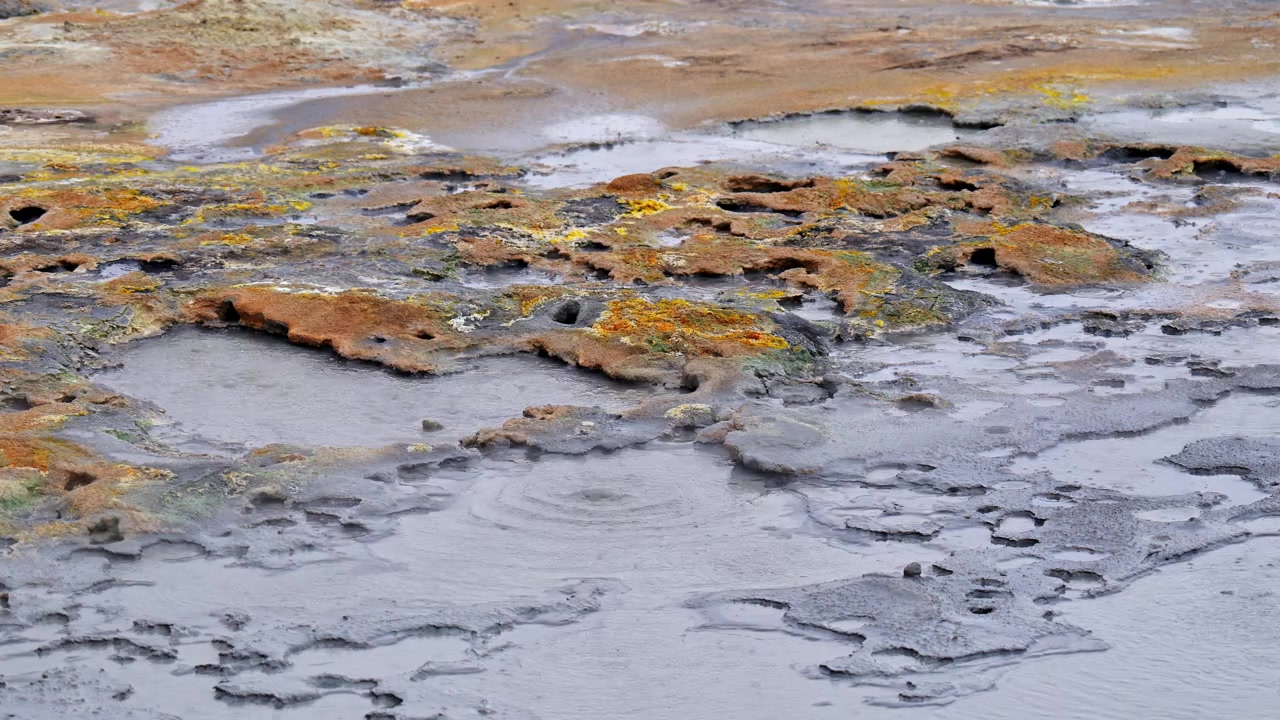 Boiling water in a geothermal spring in Iceland