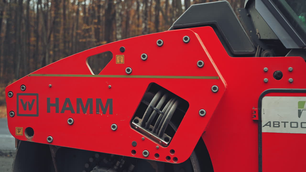 Asphalting Road Works. Road construction equipment for the construction of roads