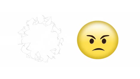 Animation-of-angry-emoji-icon-over-white-background