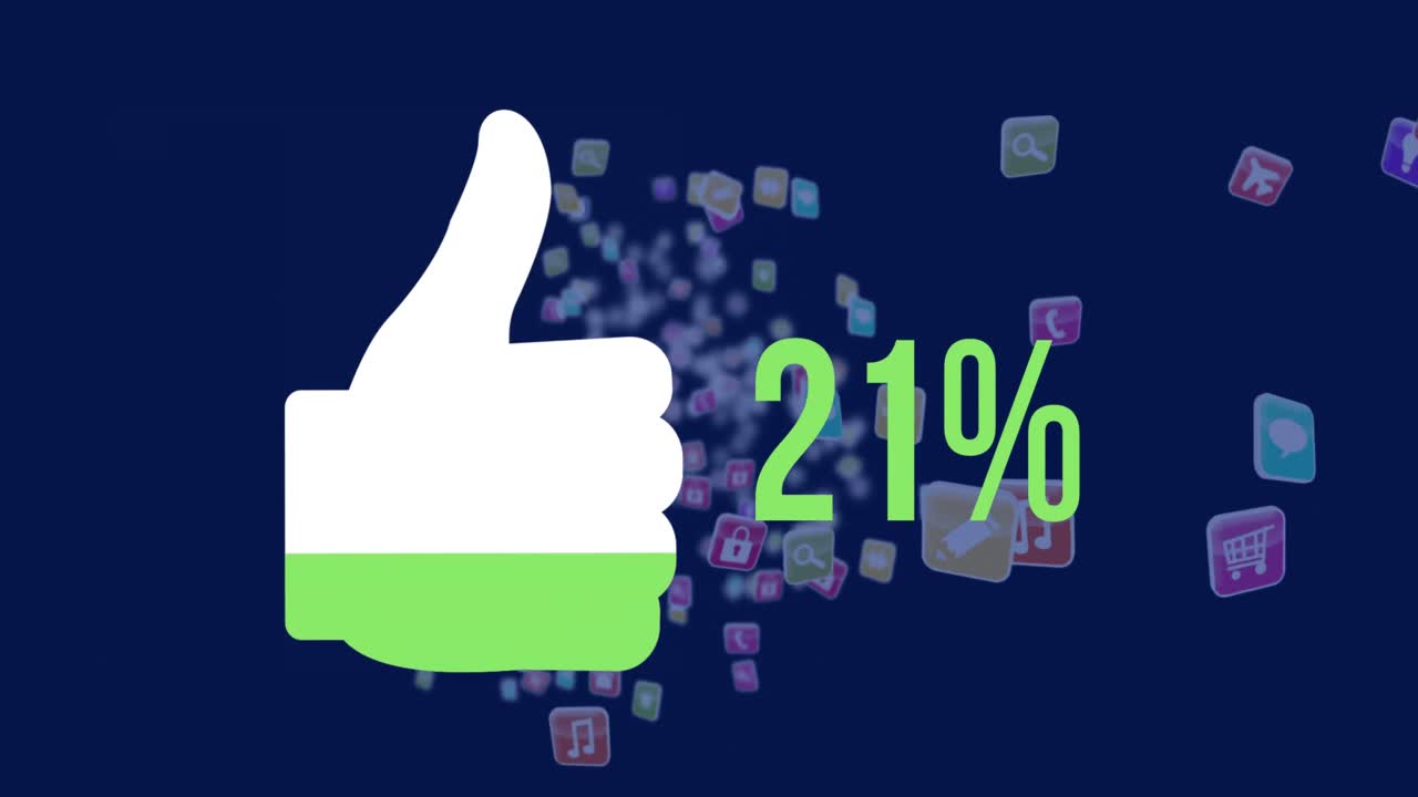 pulgares hacia arriba forma y números llenando con color 4k