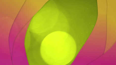animation of moving shapes over green background