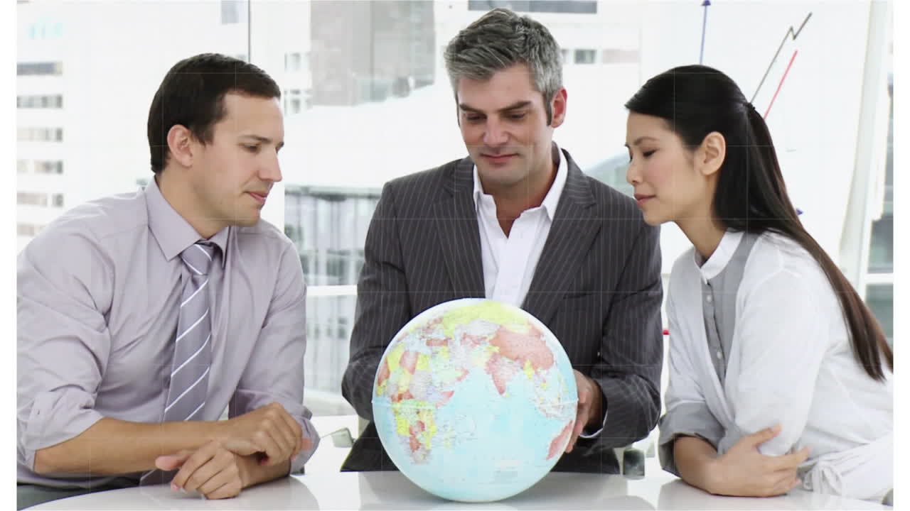 montaje de personas de negocios en el trabajo en la oficina