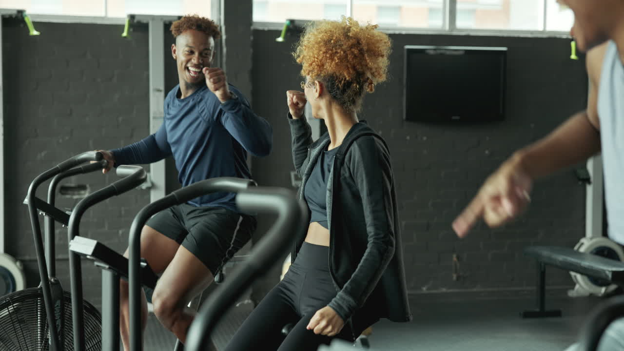 People exercising in a gym