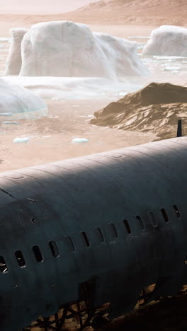 restos de un avión abandonado en groenlandia