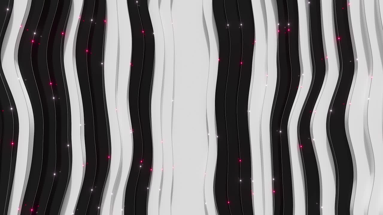 fondo abstracto de una superficie ondulada escalonada. pasos blancos y negros. fondo abstracto para presentación de negocios. fibra óptica transmitiendo señales sobre la superficie. animación 3d de bucle sin costuras
