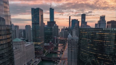 chicago river at sunrise timelapse hyperlapse