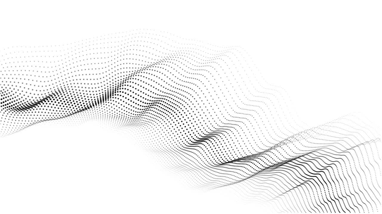 un'onda di particelle in movimento. illustrazione 3d astratta su uno sfondo bianco.