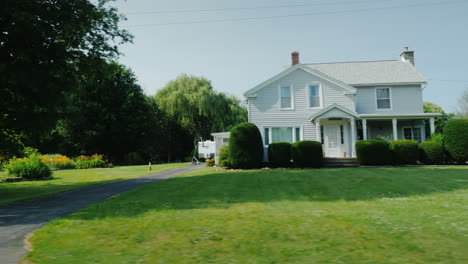 A-Trip-Through-America-Along-A-Typical-Neighborhood-With-Wooden-Houses