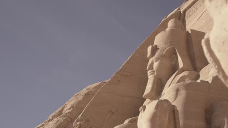 big egyptian statue in the abu simbel temple