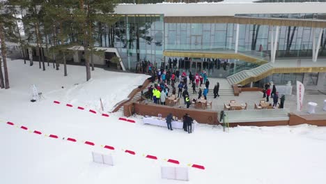 winter sports competition at ski resort