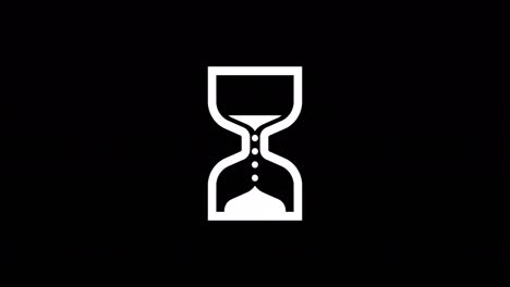 hourglass loading cursor animation loop animation. hourglass loader. 4k resolution animation on black background.
