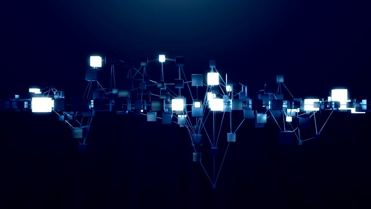 4K Abstract Blockchain Concept.