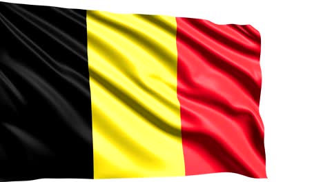 flag of belgium with fabric structure in the wind (alpha channel, loopable)