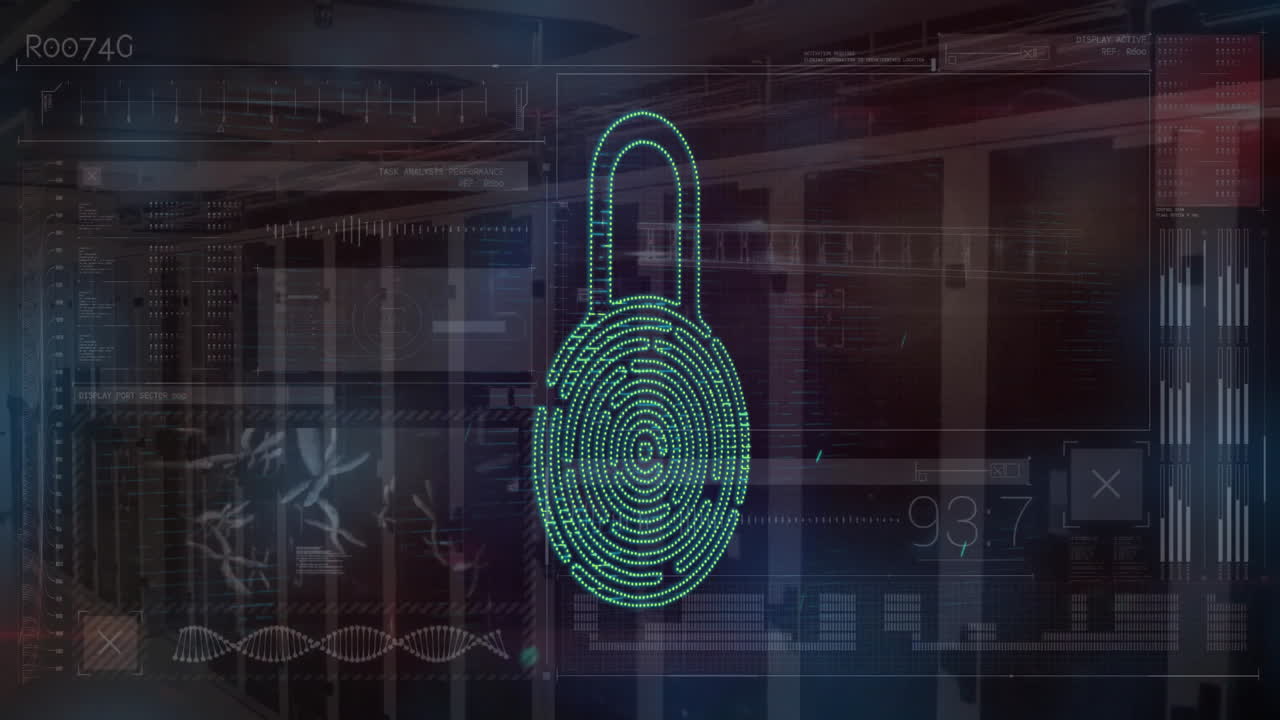 animación de un candado biométrico con procesamiento digital de datos a través de servidores informáticos