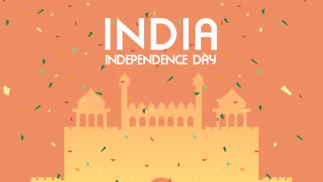 india independence day lettering with mosque