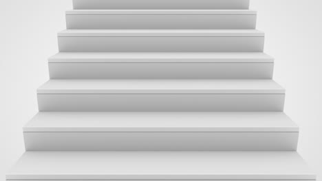 staircase in white interior. abstract architecture background. business growth, progress way and forward achievement concept. career promotion, personal, business development. 3d animation loop of 4k