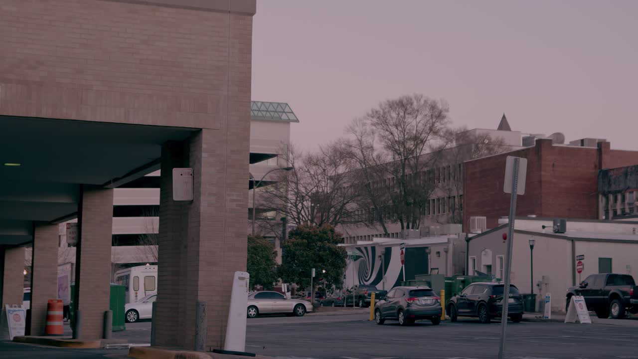 Parking Lot in a City