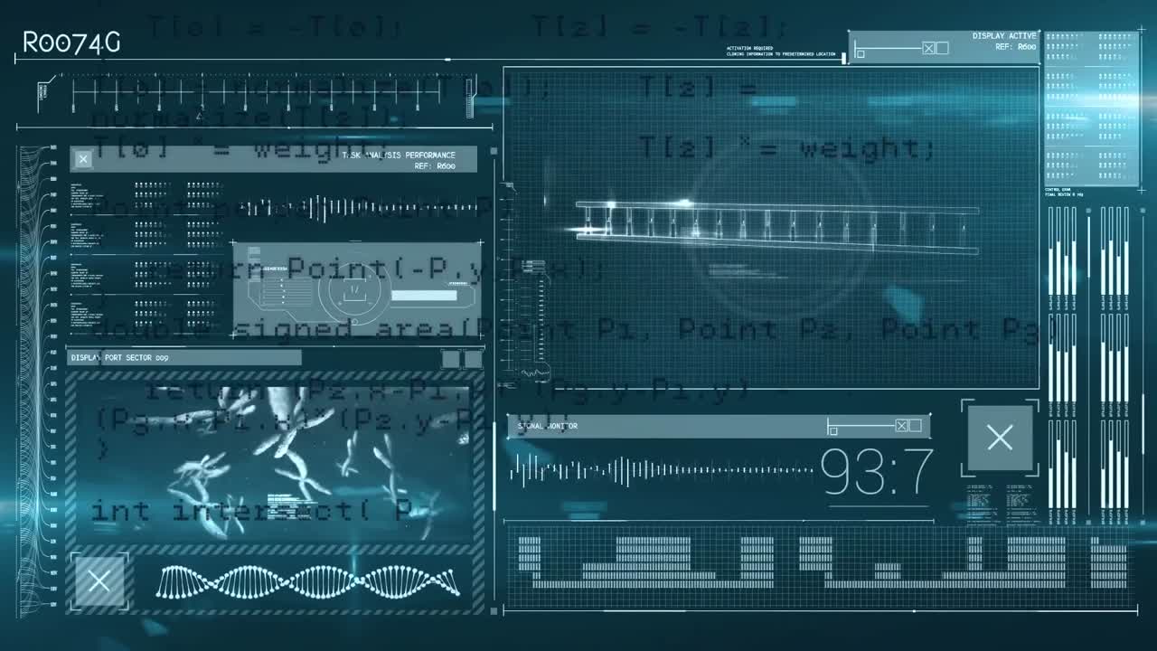 Animation of digital data processing over screens